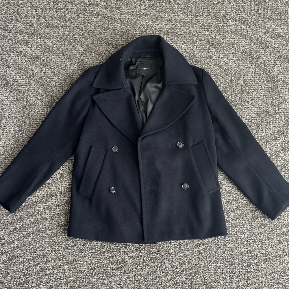 Men's Black Peacoat